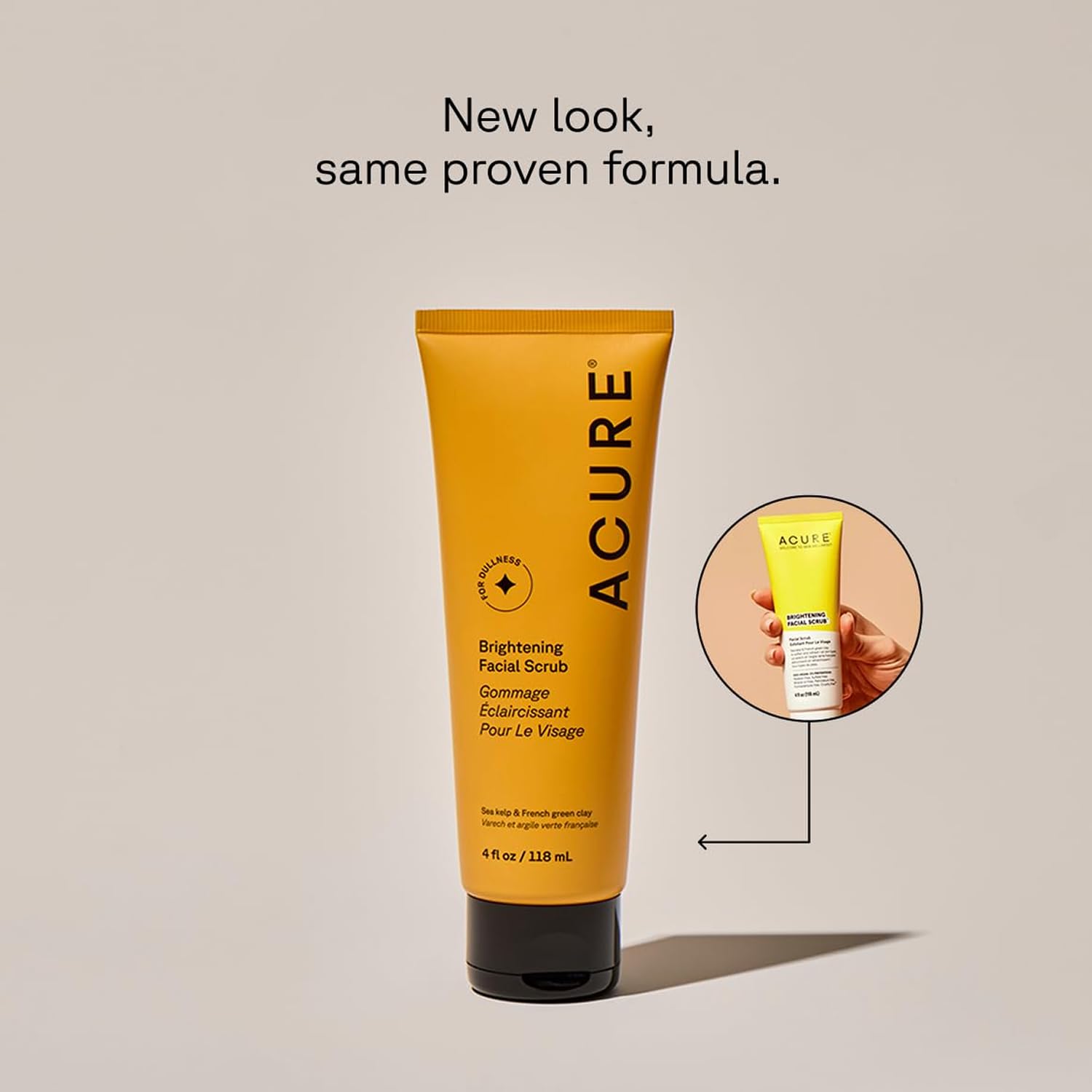 Acure Brightening Facial Scrub - Exfoliating Face Wash 4 fl oz - Acure Official Product View 3