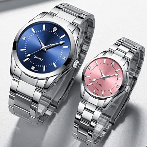 Couple Watches Men and Women Stainless Steel Watch his and Hers - Product Imagery