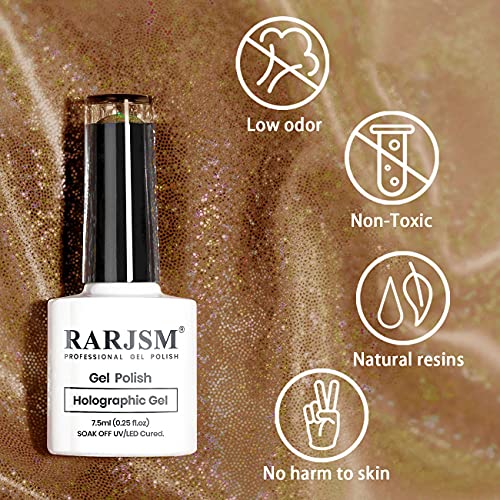 RARJSM Holographic Nail Polish Caramel Brown Gel Polish Mermaid - Product Imagery