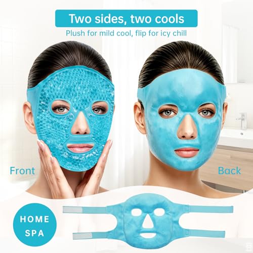 Cold Face Ice Mask Facial Ice Pack, Hot Cold Compress for Face - Product Imagery