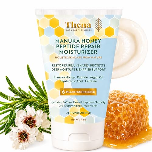 Organic Manuka Honey Peptide Moisturizer for Firming Aging - THENA Natural Wellness Official Imagery - 1