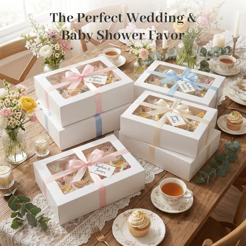 VGOODALL 12 Count Cupcake Boxes, 6 PCS Cupcake Container with - Product Imagery