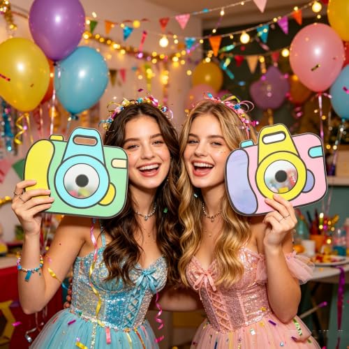 30PCS Cartoon Camera Shape Gift Bags with Handles,Bulk Party - Product Imagery