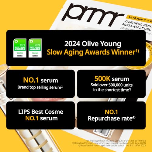 PRIMERA PRMR Retinol Vitamin C Serum for Face | Youth Radiance - Product Imagery