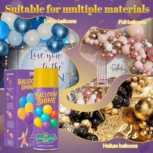 Balloon Shine Spray for Party : 15 oz Balloons Spray Silicone - Product Imagery
