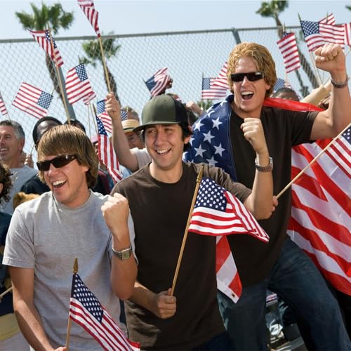 30 Packs 8x12 Inch Small American Flags on Stick, USA Wood Stick - Product Imagery