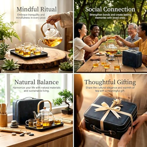 Travel Gongfu Tea Set – Portable Borosilicate Glass Teapot with - Product Imagery