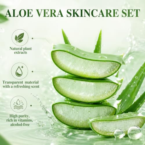 Aloe Vera Face Mask Skincare Set - 12 Facial Masks + 24 Portable - Product Imagery