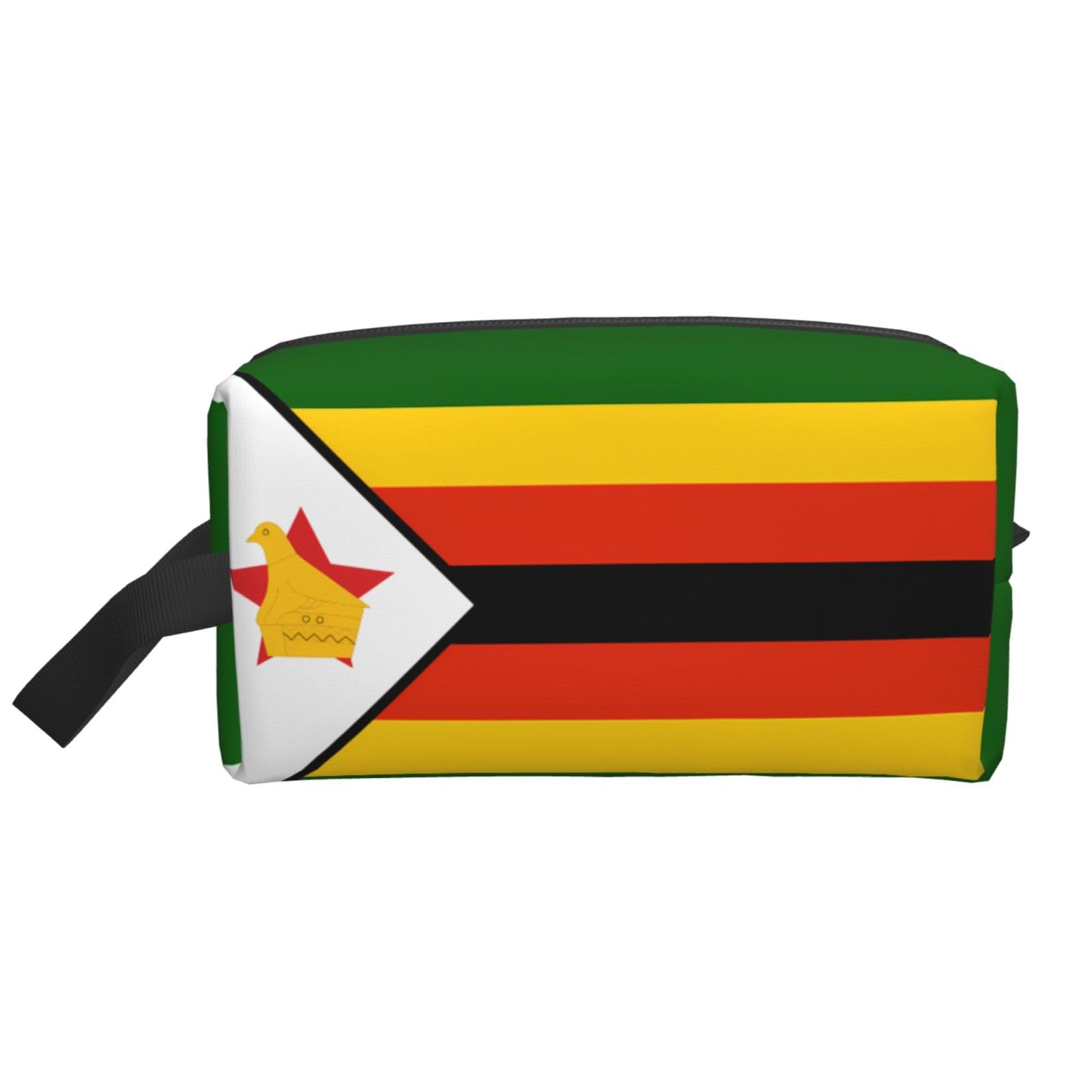 SXZVVBN Flag of Zimbabwe Large Capacity Travel Toiletry Bag Durable Oxford Cloth Makeup Organizer Cosmetic Pouch