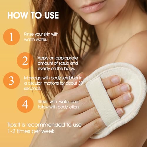 Body Scrub, Turmeric Exfoliating Body Scrub, with Coconut Oil & - Product Imagery