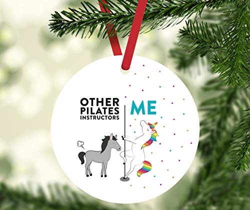 Funny Round Metal White Elephant Christmas Ornament Gag Gift, - Product Imagery