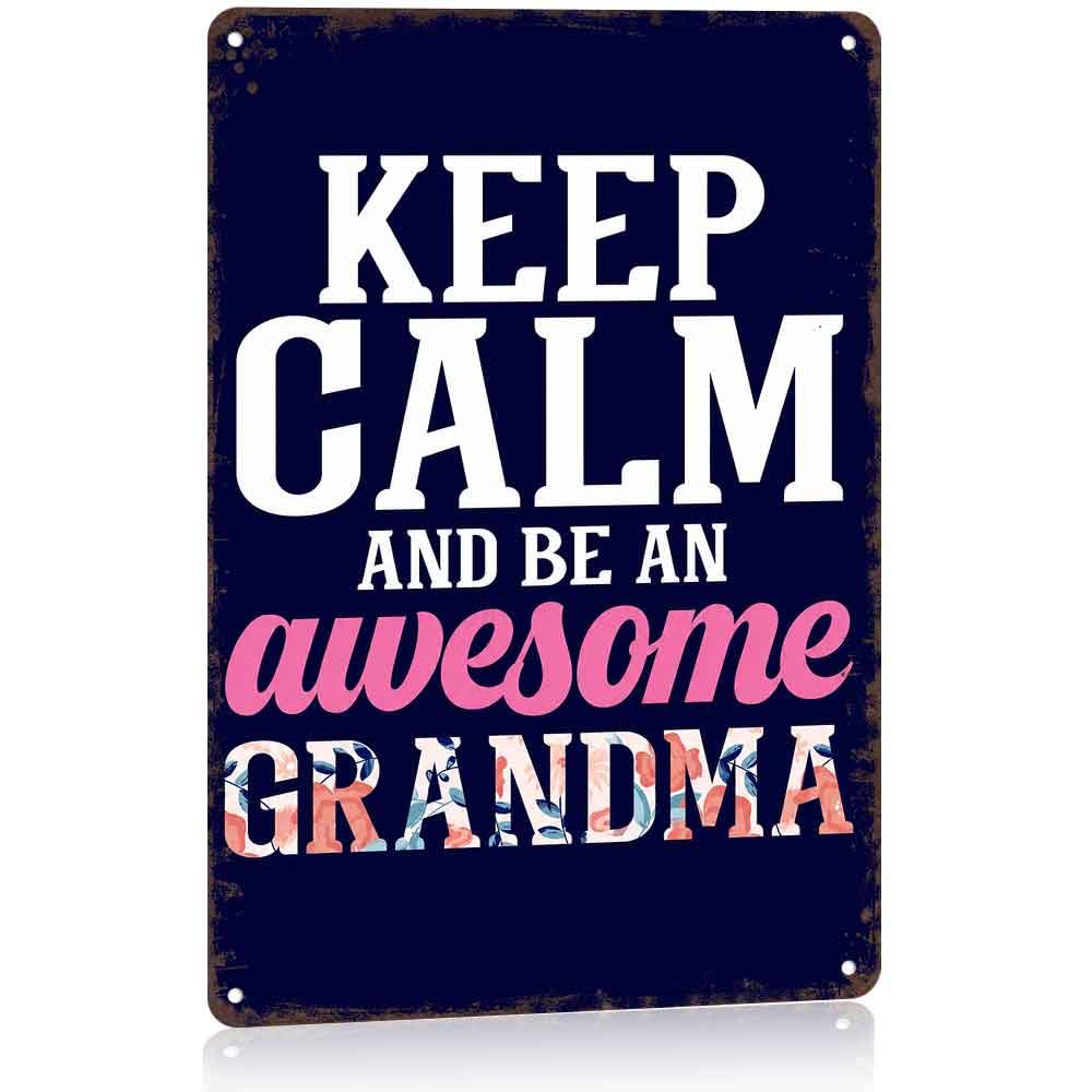 Keep Calm And Be An Awesome Grandma Aluminum Metal Sign, 8X12 - Product Imagery