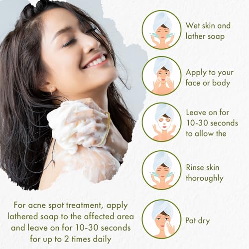 Tea Tree Oil Soap Bar for Face & Body – All Natural Remedy Skin - Product Imagery