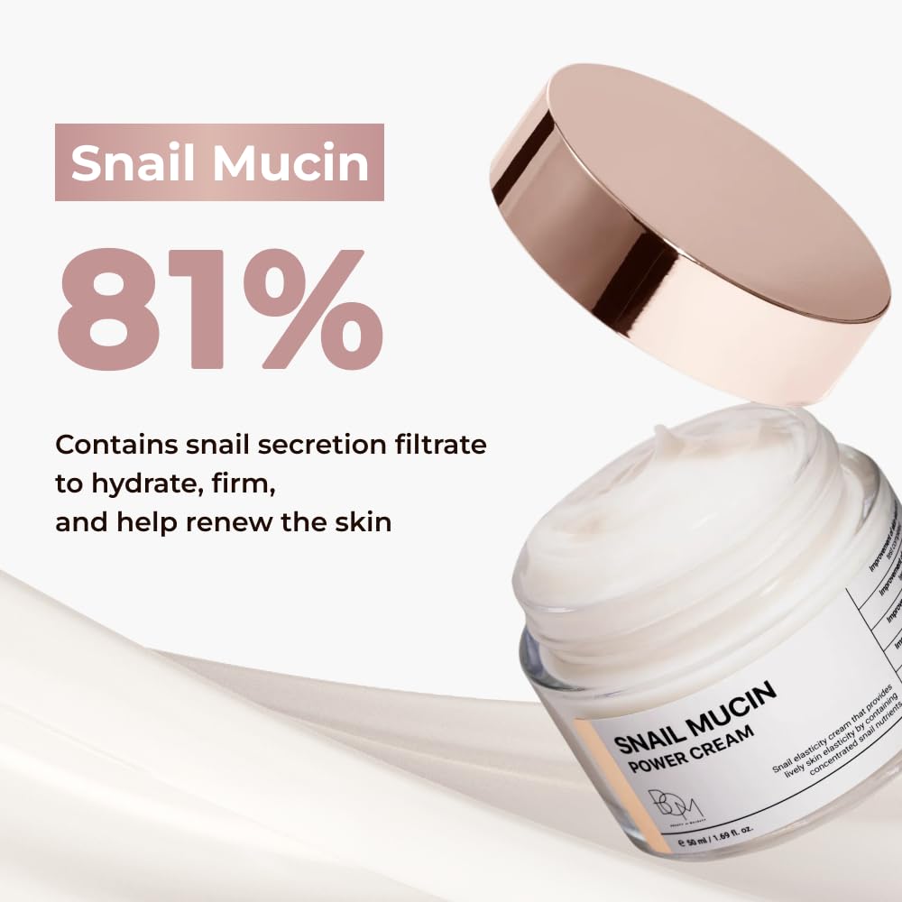 BOM Snail Mucin Power Cream 1 69 fl oz - BOM Official Imagery - 8
