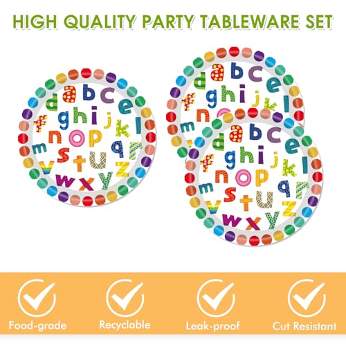 40PCS Alphabet Number Party Supplies Rainbow Alphabet Disposable - Product Imagery