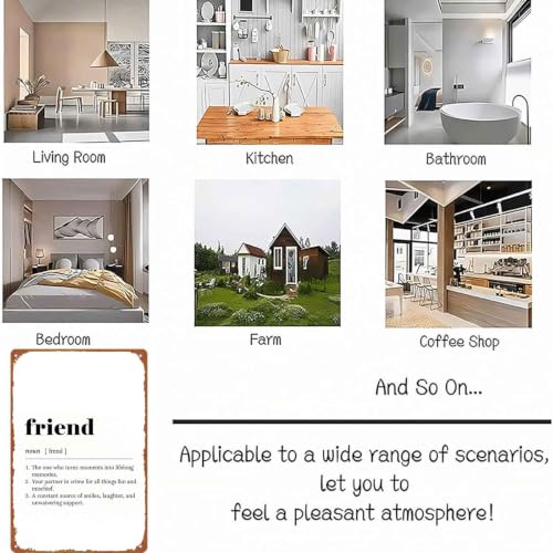 8x12 Inch Aluminum Friend Definition Wall Art Print, Vintage - Product Imagery