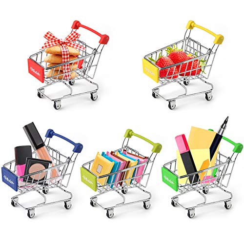 Shindel Mini Shopping Cart, Red Handle & Sign - Product Imagery