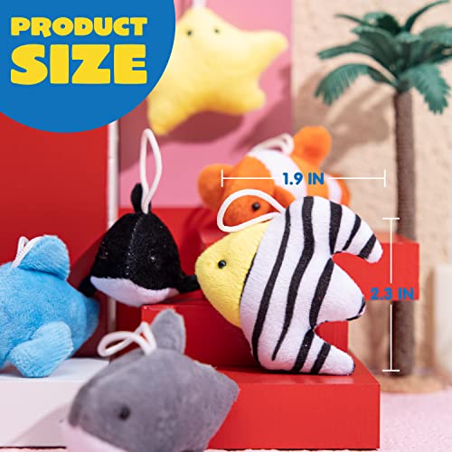 JOYIN 24 Pcs Mini Sea Animal Plush Toys (24 Units 2"-3"), - Product Imagery