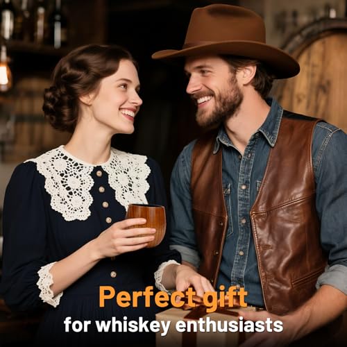 Charred Wooden Whiskey Tumbler – Bourbon Glass for Men | Unique - Product Imagery