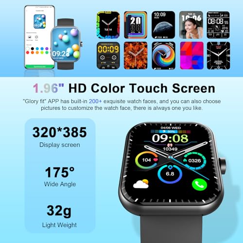 Smart Watch (Answer/Make Calls), 1.96" HD New Smartatch for Men - Product Imagery