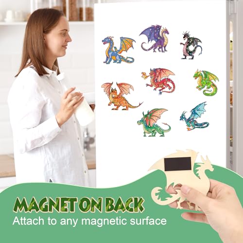 24 Set Dragon Party Favors DIY Wooden Dragon Painting Craft Kit - Product Imagery