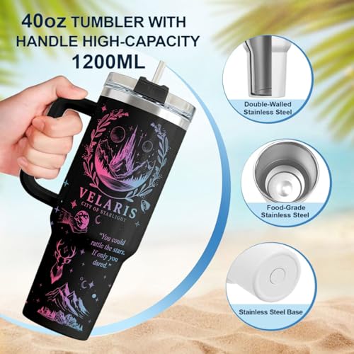 V-DECORPARKS City of Starlight 40oz Tumbler with Handle and - Product Imagery