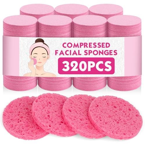 320 Count Compressed Facial Sponges Natural Cellulose Face - NEOACT Official Imagery - 1