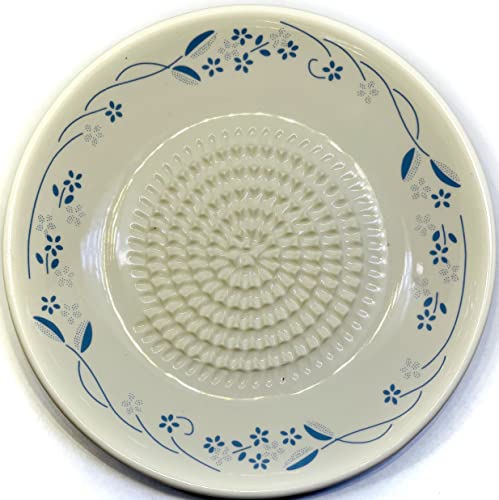 Premium Ceramic Garlic Grater Plate Set - Flower Line on White - Product Imagery