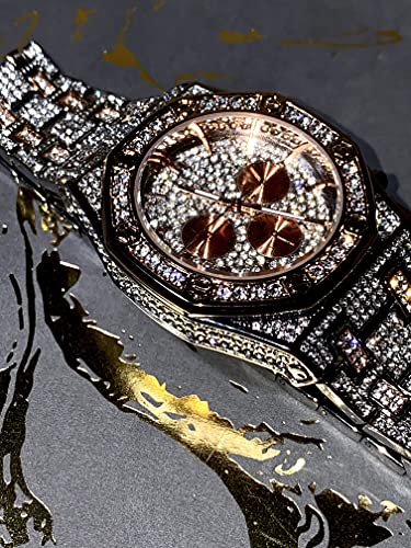 Men's Women Hexagonal 2 Tone Silver Dial Wrist Band Luxury - Product Imagery