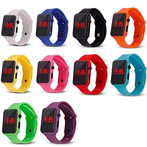10 Pack Unisex Men Women LED Wrist Watch Silicone Electronic - Product Imagery