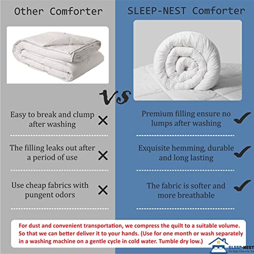 SLEEP-NEST Oversized King Comforter 132 x 120 Inch Hotel Luxury - Product Imagery