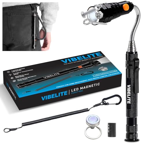 Magnetic Flashlight with Tool Magnetic Lanyard & Telescoping - Product Imagery