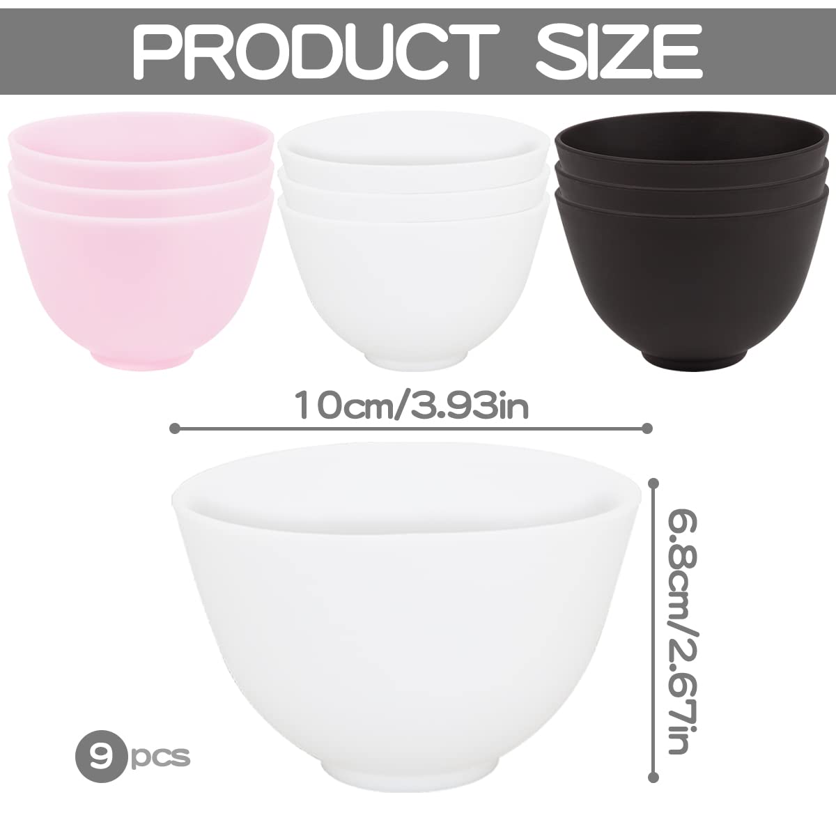 FERCAISH 9Pcs Diy Face Mask Mixing Bowl Microwavable - FERCAISH Official Imagery - 3