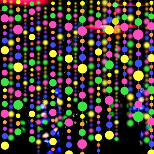 120feet UV Round Dot Paper Neon Garland Neon Streamers - Product Imagery