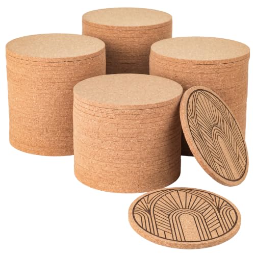 Faithful Panda Cork Coaster Blanks for Laser Engraving 100 Pack - Product Imagery