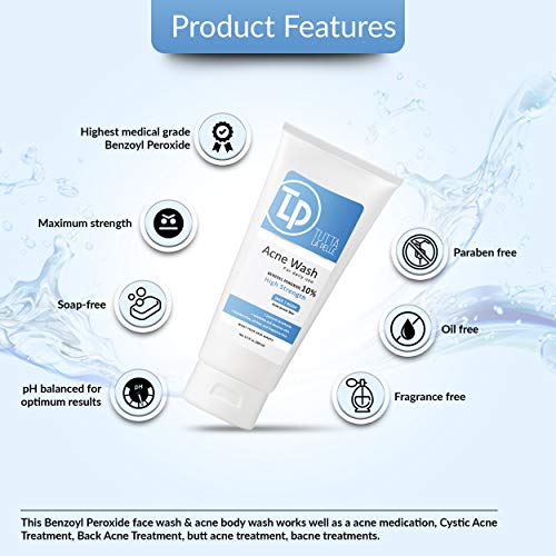 Benzoyl Peroxide Body Wash 10% - Acne Face Wash & Acne Body Wash - Product Imagery