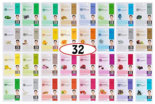DERMAL 32 Collagen Korean Essence Sheet Mask Variety Pack, A+B - Product Imagery