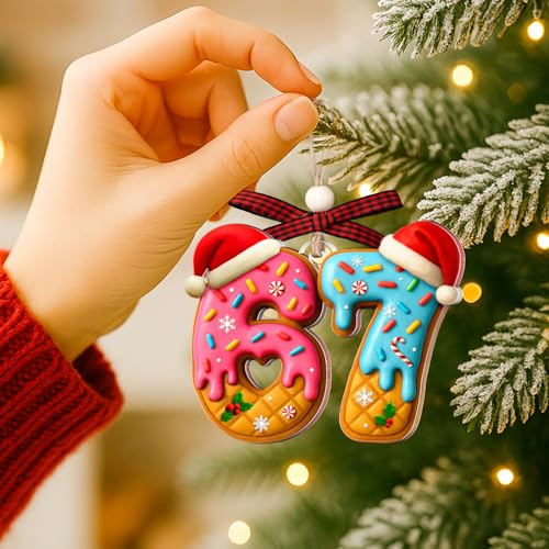 67 Ornament – Donut 6 7 Christmas Ornament – Funny Christmas - Product Imagery