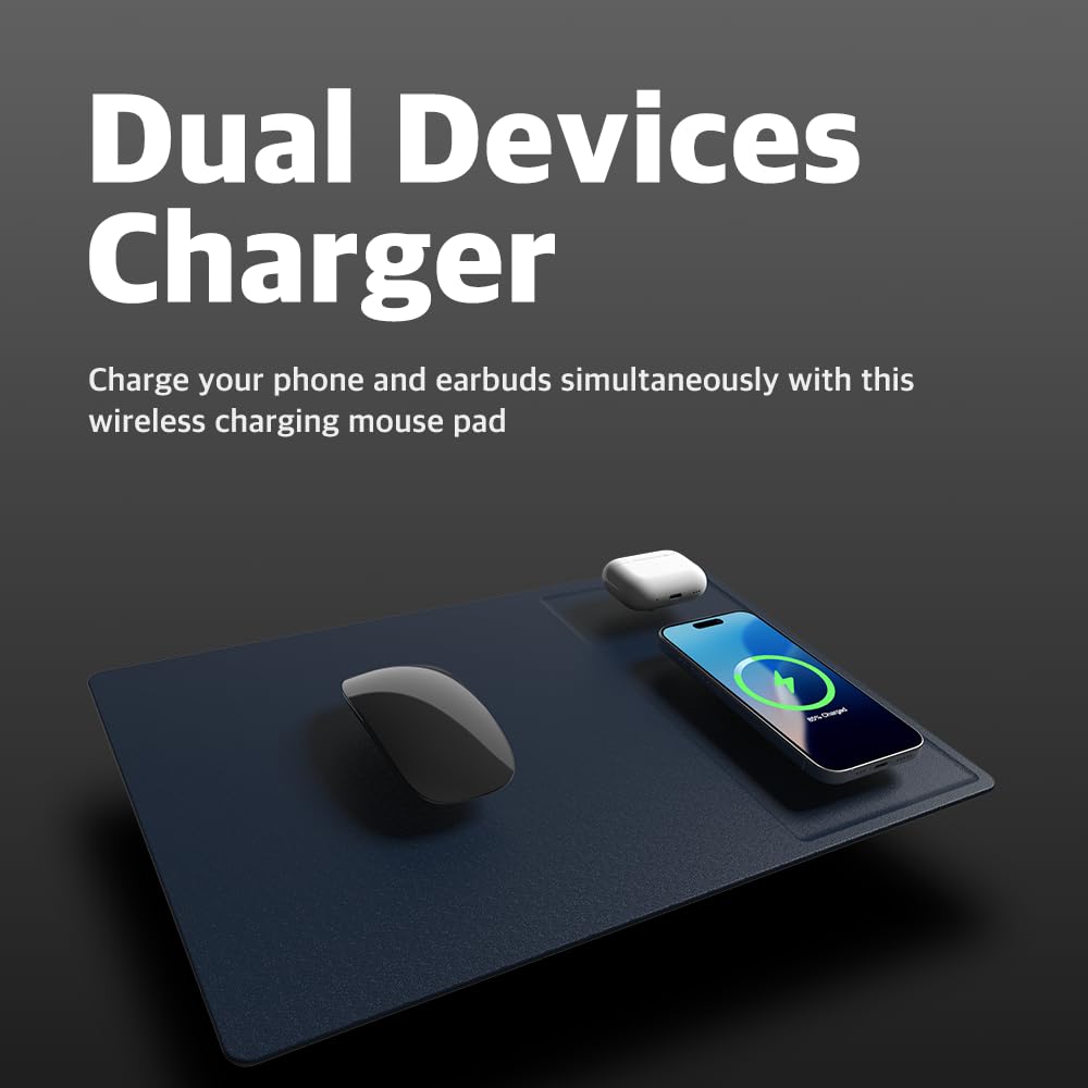 POUT H3 PRO Dual Qi Wireless Charging Mouse Pad Dual Fast - POUT Official Imagery - 3