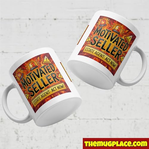 Real Estate Agent Coffee Mug - "Motivated Seller! Act Now!" - - Product Imagery