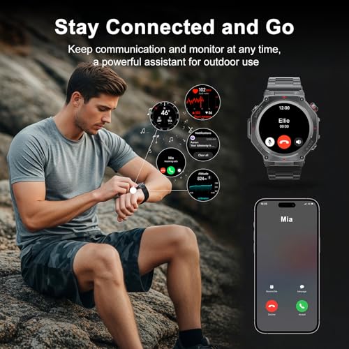Military Smart Watch for Men Women,1.5" HD Touchscreen Rugged - Product Imagery