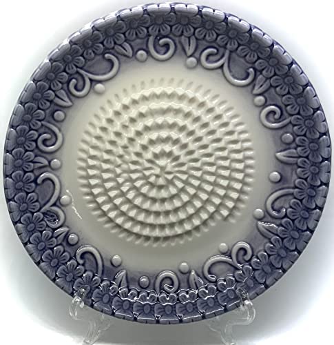 Premium Ceramic Garlic Grater Plate Set - Purple Embossed - Product Imagery