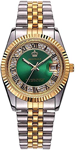 MASTOP Unisex Crystal Dial with Stainless Steel Two Tone Watch - Product Imagery