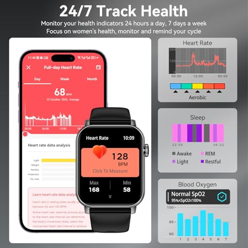 Smart Watches for Men Women with Bluetooth Calling, 1.83" HD - Product Imagery