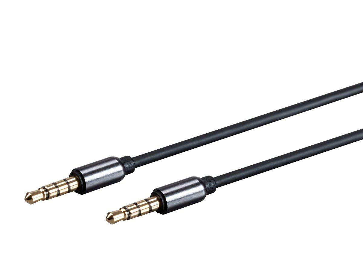 Monoprice Auxiliary Audio Cable - 3.5mm TRRS, Gold Plated, 6 Feet by Monoprice - Angle View 2
