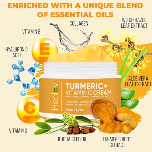 Turmeric Cream for Skin Brightening - All Natural Face & Body - Product Imagery