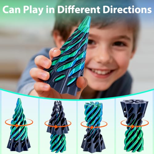 4 Pack Impossible Cone Fidget Toy, 3D Printed Spiral Pyramid - Product Imagery