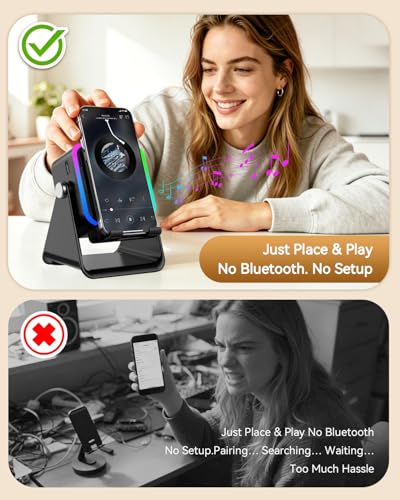 Gifts for Men Tech Gadgets Wireless Induction Speaker with Phone - Product Imagery