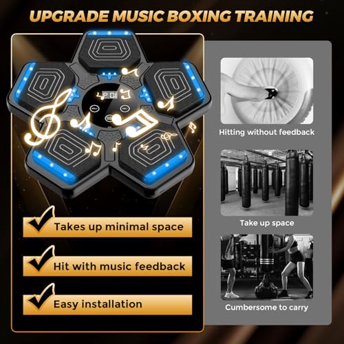 Music Boxing Machine, Wall Mounted Bluetooth Punching Pad with - Product Imagery