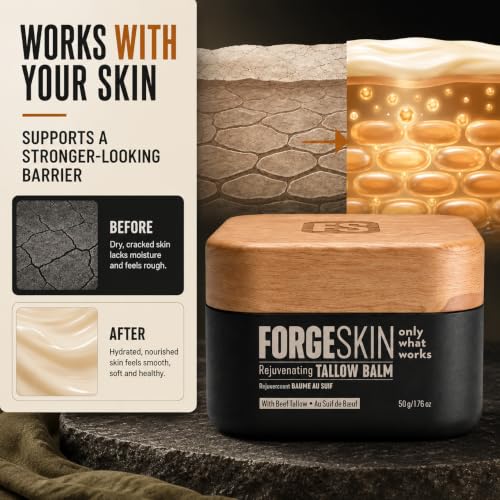 Forge Skin Beef Tallow Balm Skin Moisturizer for Men, Anti Aging - Product Imagery